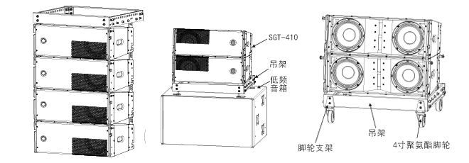 PRS音响,线阵列,扩声系统,线阵音响,扬声器，BL10安装图